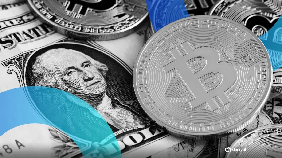 График роста цены Bitcoin на фоне символов ETF и здания Конгресса США