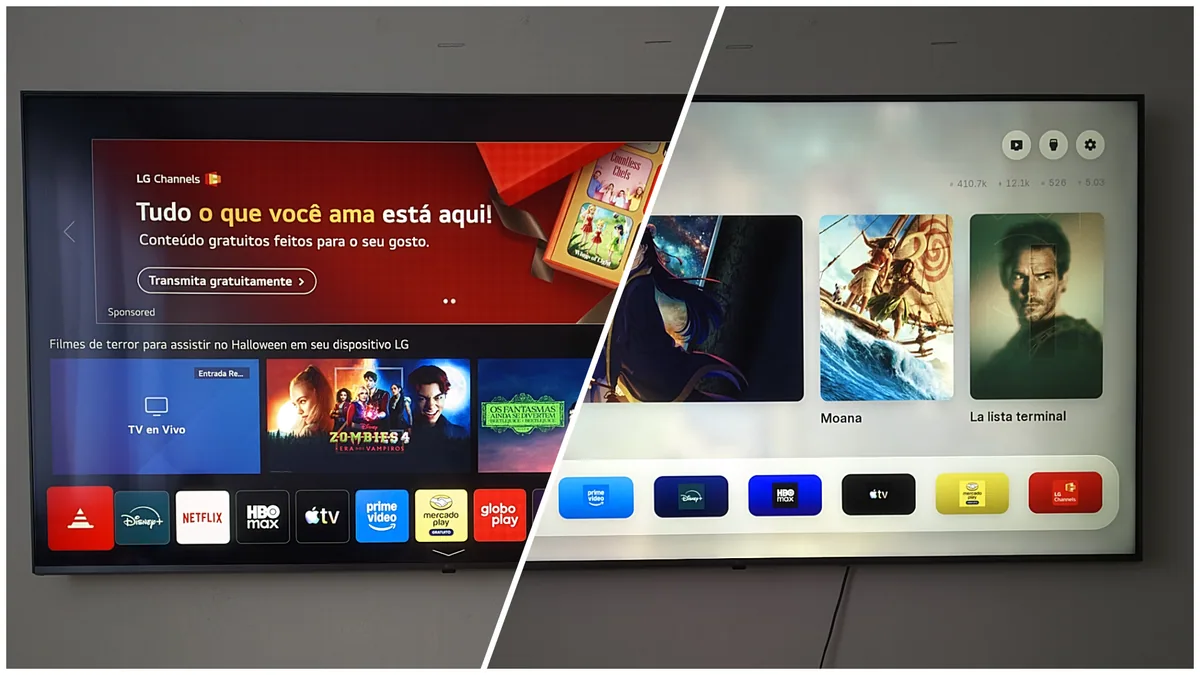 Телевизор LG с интерфейсом лаунчера Free My TV на экране