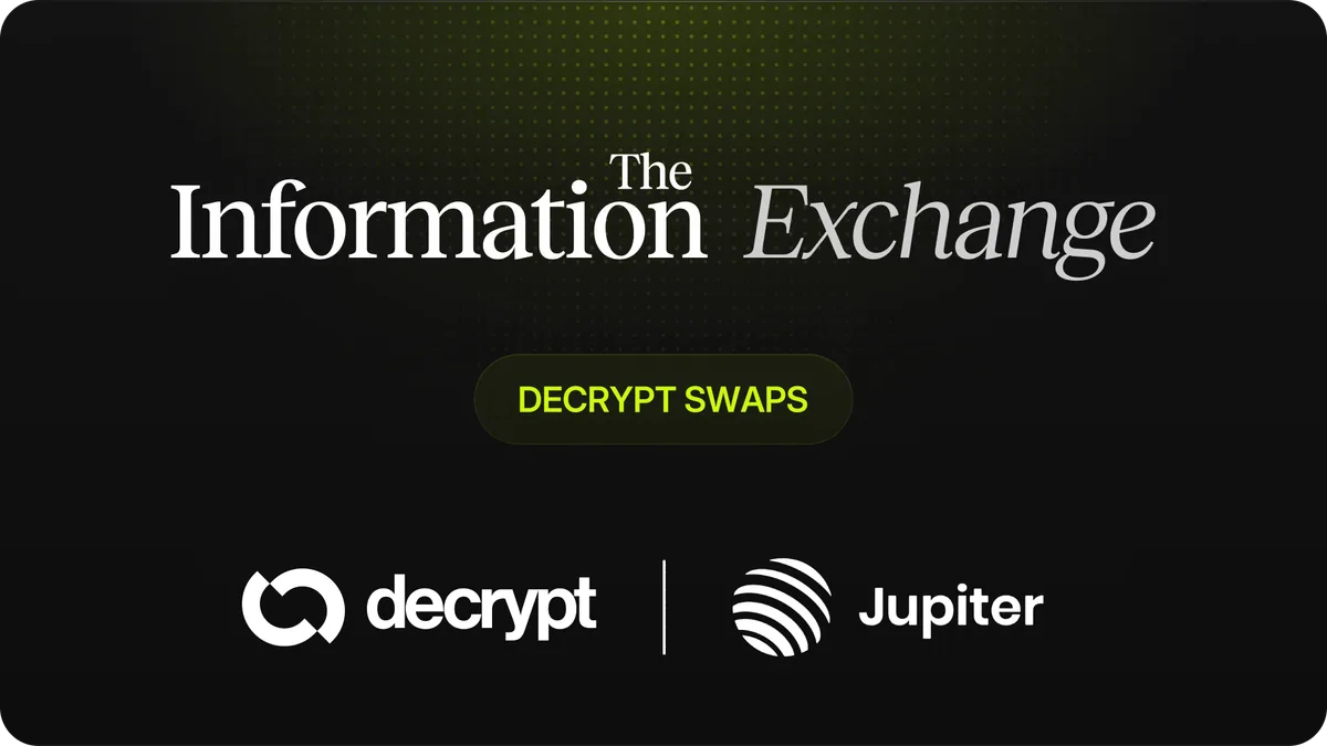 Интерфейс Decrypt с интегрированной торговлей Jupiter