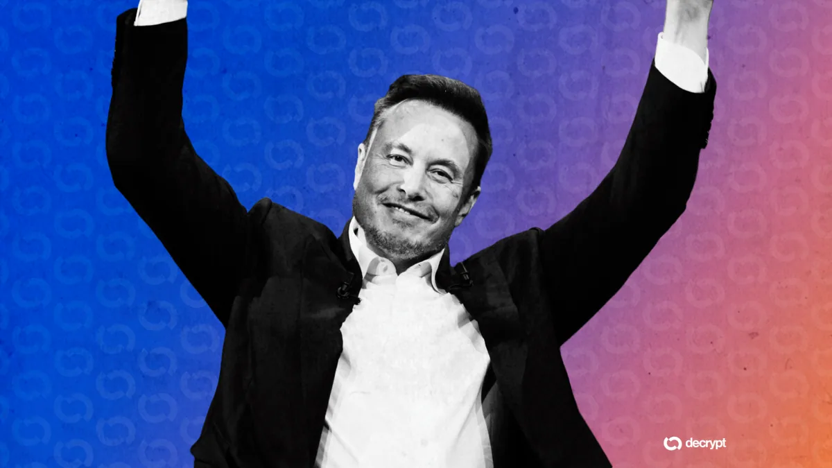 Илон Маск на фоне логотипов SpaceX и Tesla