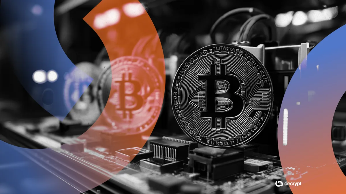 Логотип компании Meanwhile на фоне графика роста цены Bitcoin