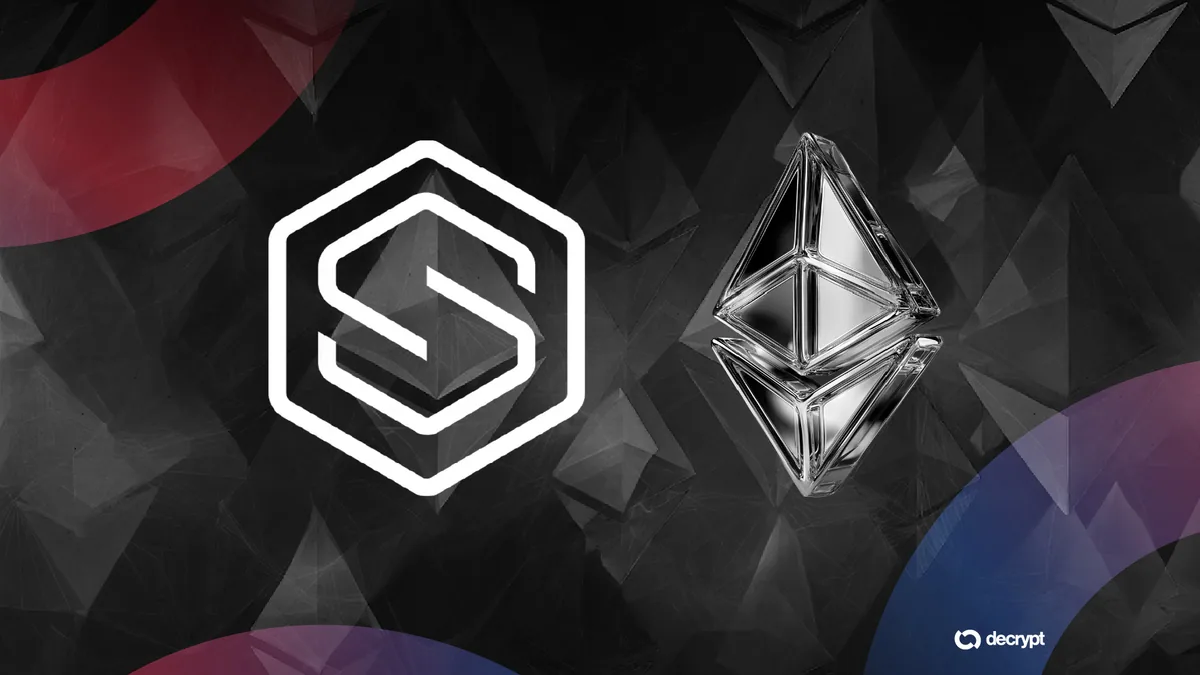 Иллюстрация Ethereum и логотип Lido на фоне цифровых графиков
